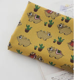 Animal) Camel Cactus Patterned Fabric, Cute, Kids, Sewing, Quilt made in Korea by Half Yard