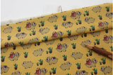 Animal) Camel Cactus Patterned Fabric, Cute, Kids, Sewing, Quilt made in Korea by Half Yard