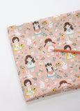 Girls Rabbit Flower Patterned Fabric, Cute, Kids, Sewing, Quilt made in Korea by Half Yard