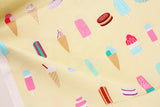 Icecream Macaron Popsicle tossed Fabric made in Korea by the Half Yard