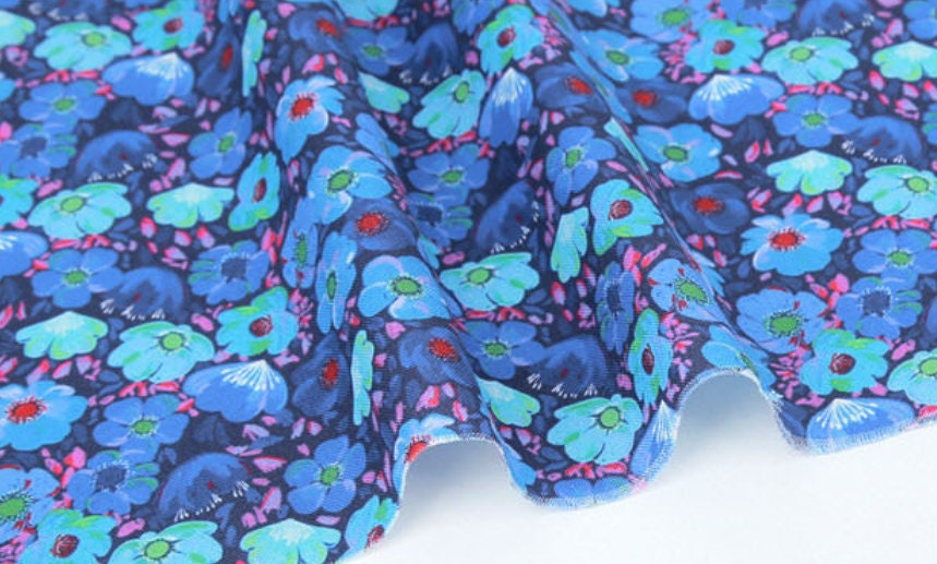 Flowers Floral Patterned Fabric made in Korea by the Half Yard