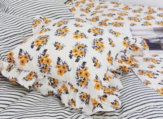 Yellow Flowers Fabric made in Korea by the Half Yard