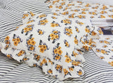 Yellow Flowers Fabric made in Korea by the Half Yard