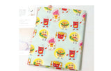 Cute Fast Food Hamburger French Fries Ice Cream patterned Fabric made in Korea by Half Yard DTP(Digital Textile Printing) Method