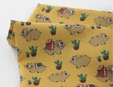 Animal) Camel Cactus Patterned Fabric, Cute, Kids, Sewing, Quilt made in Korea by Half Yard