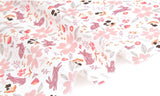 Meadow Flowers Rabbit Bunny Patterned Fabric made in Korea by Half Yard Digital Textile Printing