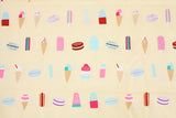 Icecream Macaron Popsicle tossed Fabric made in Korea by the Half Yard