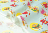 Cute Fast Food Hamburger French Fries Ice Cream patterned Fabric made in Korea by Half Yard DTP(Digital Textile Printing) Method