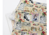 Vintage Advertising Label Fabric made in Korea by the Half Yard