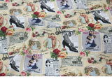 Vintage Advertising Label Fabric made in Korea by the Half Yard