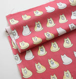 Cat Kitten Kitty printed Fabric,  made in Korea by Half Yard