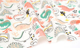 Kawaii Dinosaur Friends Fabric made in Korea by Half Yard