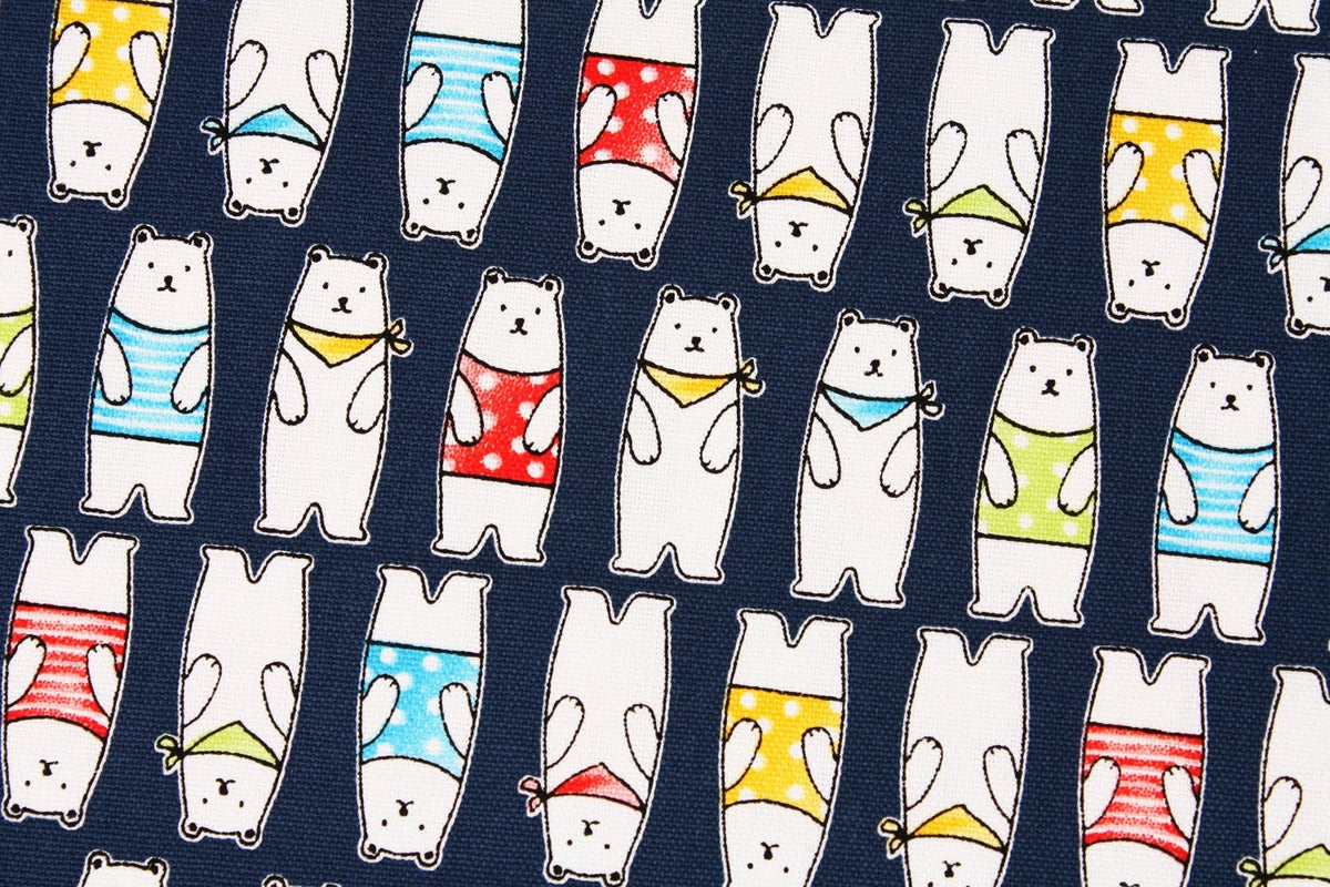 Oxford] Bear patterned Fabric printed in Korea by the Half Yard