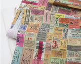 Vintage Ticket Fabric made in Korea by the Half Yard