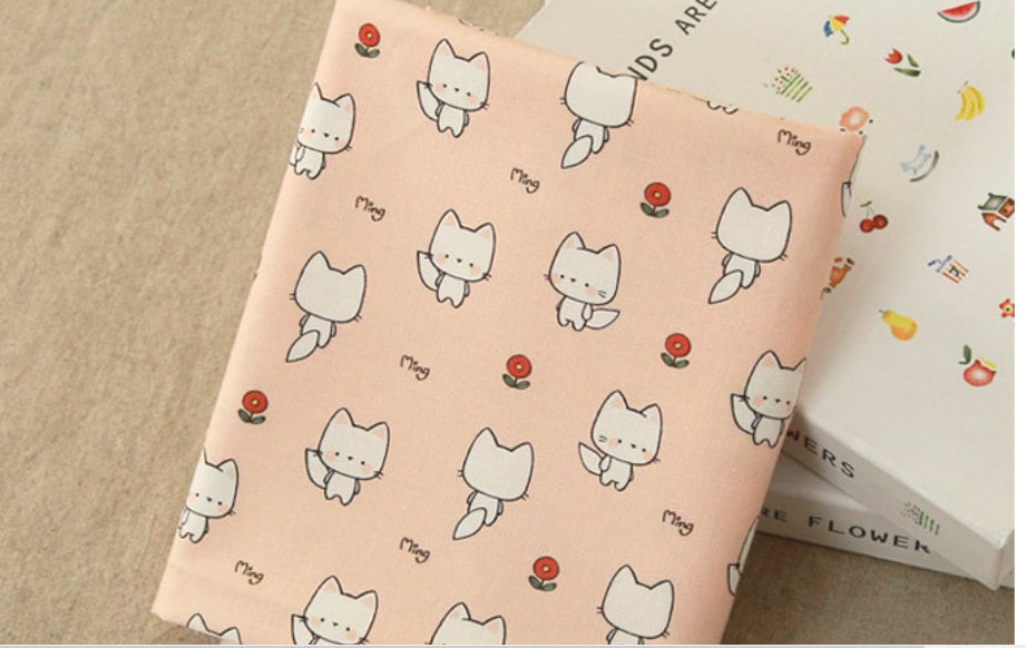 Cute Cat Fabric made in Korea by the Half Yard