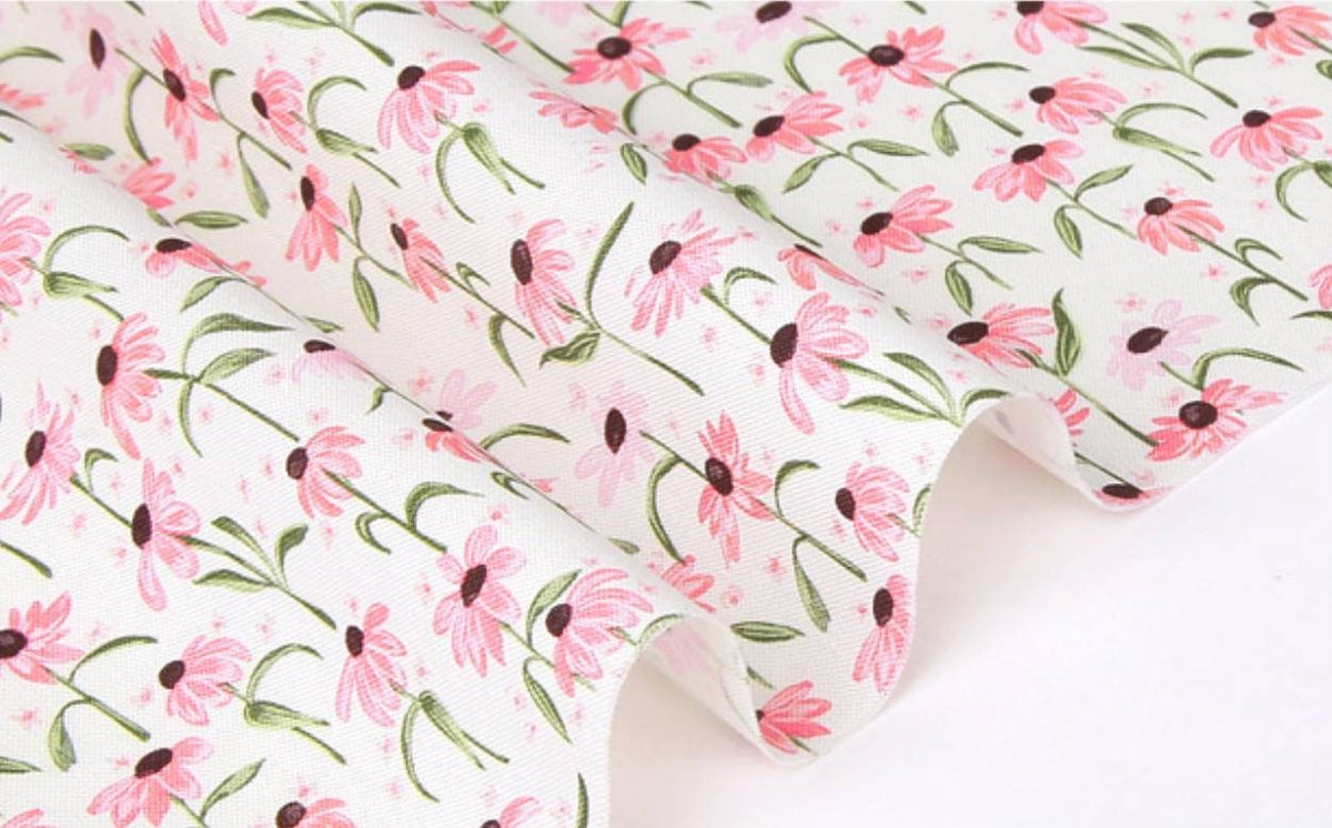 Echinacea Flowers Patterned Fabric  made in Korea Half Yard