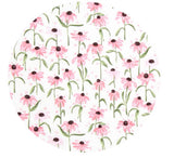 Echinacea Flowers Patterned Fabric  made in Korea Half Yard