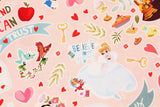 Disney Princess Cinderella Snow white Belle Rapunzel Fabric printed in Korea by the Half Yard