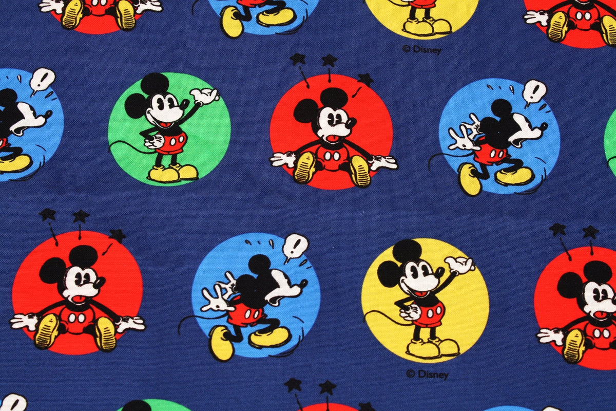 Disney Classic Mickey Mouse Cotton Antibiosis Fabric printed in Korea by the Half Yard