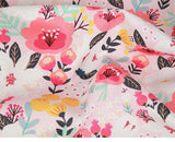 Tropical Flowers Floral Patterned Fabric made in Korea by the Half Yard