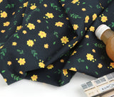 Yellow Flowers Floral Patterned Fabric made in Korea by the Half Yard