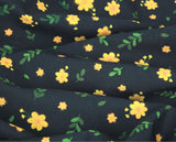 Yellow Flowers Floral Patterned Fabric made in Korea by the Half Yard