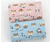 Dog Face Shiba French Bulldog Oxford Fabric made in Korea by the Half Yard