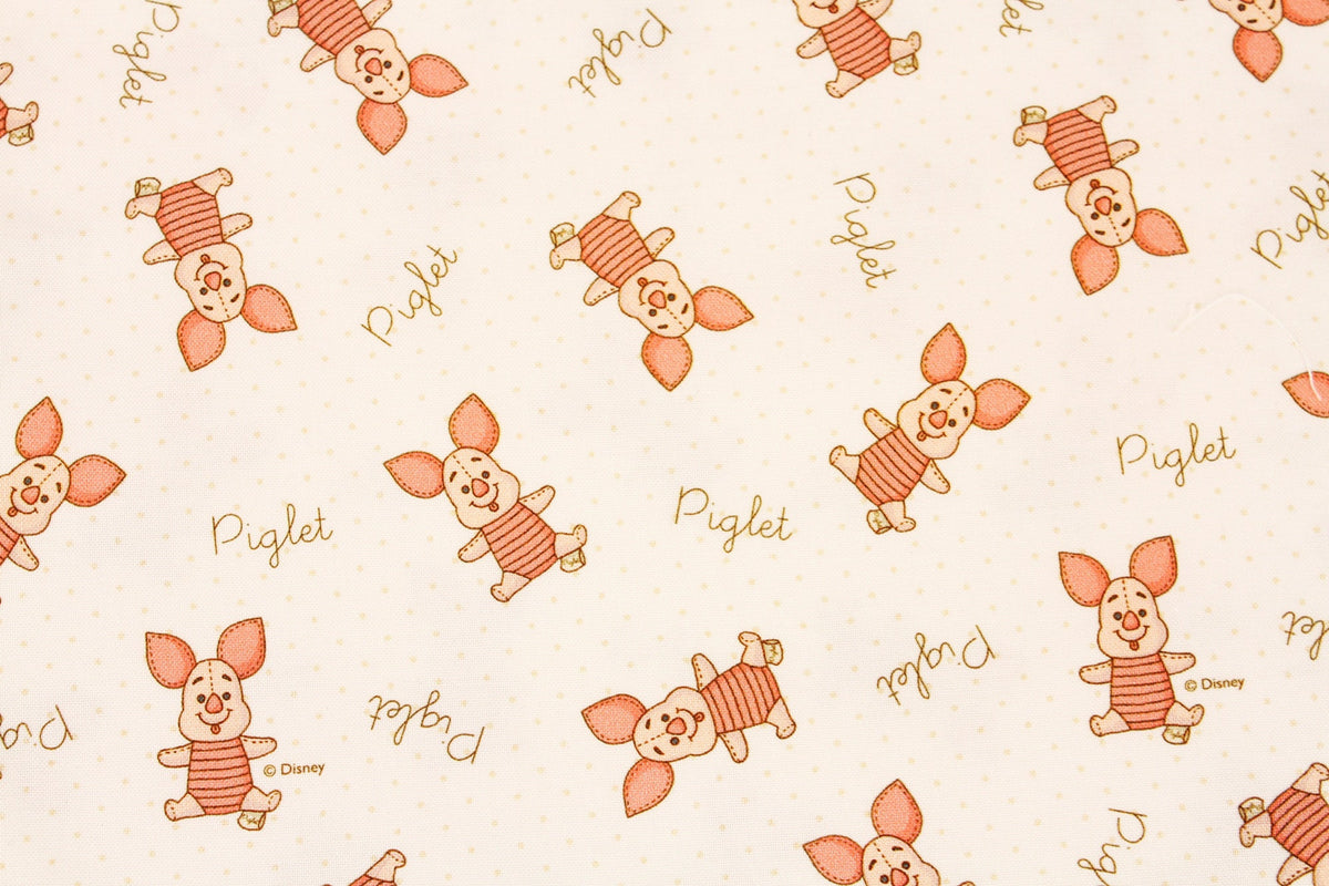 Disney Winnie the Pooh Piglet Antibiosis Cotton Fabric printed in Korea by the Half Yard