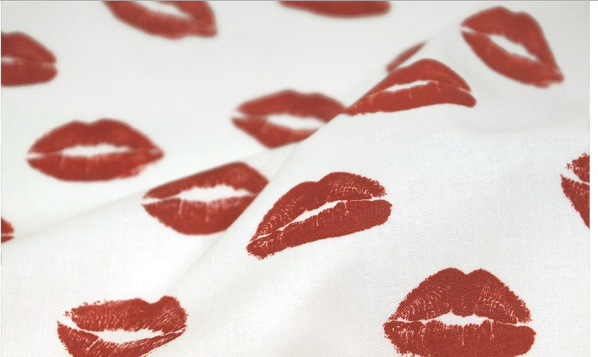 Lip Patterned Fabric made in Korea by the Half Yard