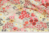 Wild Flower patterned Fabric, Floral Fabric made in Korea by the Half Yard