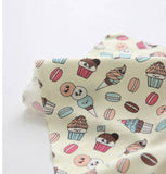 Ice Cream Corn Macaron Muffin  Patterned Fabric, Cute, Kids, Sewing, Quilt made in Korea by Half Yard  DTP(Digital Textile Printing) Method