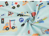 Construction Vehicles Heavy Equipment Fabric made in Korea by the Half Yard