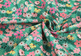 Wild Flower patterned Fabric, Floral Fabric made in Korea by the Half Yard