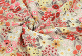 Wild Flower patterned Fabric, Floral Fabric made in Korea by the Half Yard