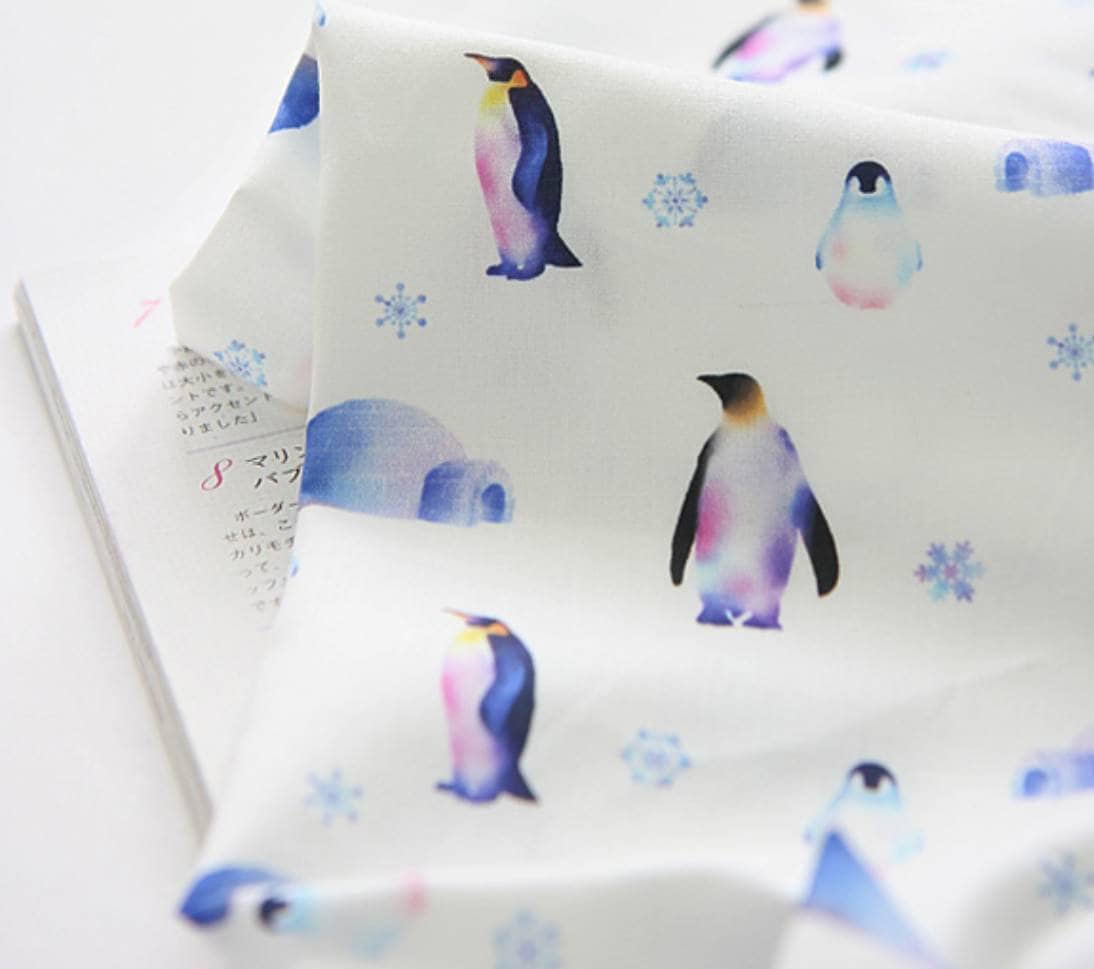 Cute Penguin Fabric made in Korea by Half Yard