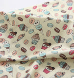 Ice Cream Corn Macaron Muffin  Patterned Fabric, Cute, Kids, Sewing, Quilt made in Korea by Half Yard  DTP(Digital Textile Printing) Method