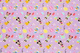 Disney Mickey Mouse Minnie Mouse Cotton Fabric printed in Korea by the Half Yard