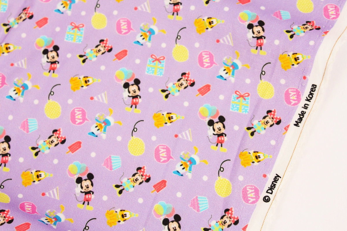 Disney Mickey Mouse Minnie Mouse Cotton Fabric printed in Korea by the Half Yard