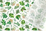 Herb Leaf Leaves Patterned Fabric made in Korea Half Yard