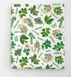 Herb Leaf Leaves Patterned Fabric made in Korea Half Yard