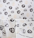 Kawaii Sloth Face Fabric made in Korea by the Half Yard