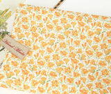 Yellow Flower Patterned Fabric made in Korea by the Half Yard