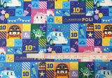 Robocar Poli Roy Amber Helly Korean Anime Character Fabric made in Korea, Cars, Kids by the Half Yard