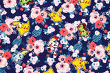 Pocket Monster, Pokemon, Rose Flowers Pikachu Grookey Sobble Scorbunny Fabric made in Korea by the Half Yard