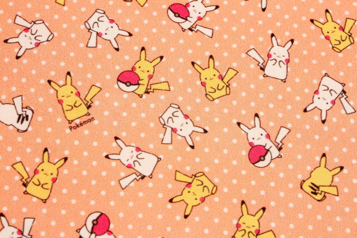 Pocket Monster, Pokemon,Metamon Pikachu Pokemonball Fabric made in Korea by the Half Yard