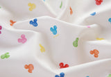 Disney Rainbow Mickey Mouse Face Fabric made in Korea by the Half Yard