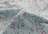 Bellflower patterned Fabric made in Korea by Half Yard