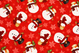 Flannel Gnomies Snowman Christmas Winter Fabric by Shelly Comiskey for Henry Glass Fabrics by the Half Yard