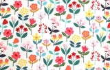 Garden Flowers Floral Patterned Fabric made in Korea by the Half Yard