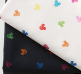 Disney Rainbow Mickey Mouse Face Fabric made in Korea by the Half Yard